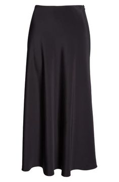 Both elegant and effortless, this ankle-skimming skirt is bias-cut from organic-silk stretch crêpe de Chine with beautiful drape and subtle luster. Hidden side-zip closure Unlined 94% silk, 6% elastane Dry clean Imported Designer Clothing Silk A-line Bottoms For Formal Occasions, Formal A-line Silk Bottoms, Elegant A-line Satin Maxi Skirt, Silk Skirt With Bias Cut And Relaxed Fit, Elegant A-line Bottoms For Evening, Elegant Asymmetrical Maxi Skirt For Night Out, Elegant Draped Pencil Skirt For Night Out, Elegant Wide Leg Satin Maxi Skirt, Evening Silk Midi Skirt