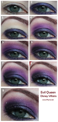 Doll Makeup Halloween, Disney Inspired Makeup, J Scott Campbell, Purple Eye Makeup, Witch Makeup