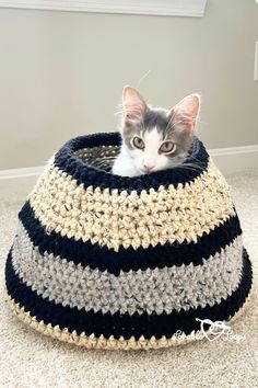 lovable loops cat hideaway crochet basket pattern