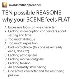 the ten possible reasons why your scene feels flat text on a white background with black and red accents