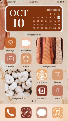 an iphone screen with the calendar and icons on it, including buttons for each phone