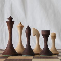 a chess board with several pieces on it