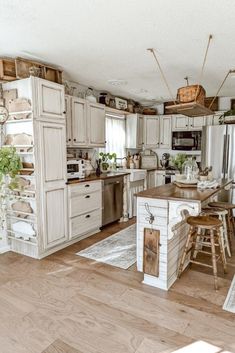 the kitchen is clean and ready to be used as a dining room or family room