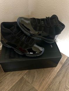 Cap And Gown Jordan 11s Outfit, Cap And Gown Jordan 11s, Jordan 11 All Black, All Black Jordans, Jordan 11s Outfit, Jordan 11 Cap And Gown, 11s Jordans, Air Jordans 11, Jordans 11