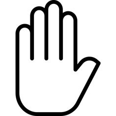 a black and white hand icon on a white background