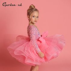 Gardenwed Glitter Illusion V Neck Girl Party Dresses Layers Puffy Girl Princess Dress Shiny Birthday First Communion Dresses _ - AliExpress Mobile Groovy Photoshoot, Winter Highlights, Gaun Tulle, Birthday Tutu Dress, Tule Rok, Dress Layer, Tulle Flower Girl, First Communion Dresses, Dress Sleeve Styles