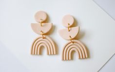 THE MEGAN Rainbow Clay Earrings Handmade Clay Earrings - Etsy Rainbow Clay Earrings, Boho Clay Earrings, Earrings Handmade Clay, Jewelry Mood Board, Blush Earrings, Plant Earrings, Clay Moulding