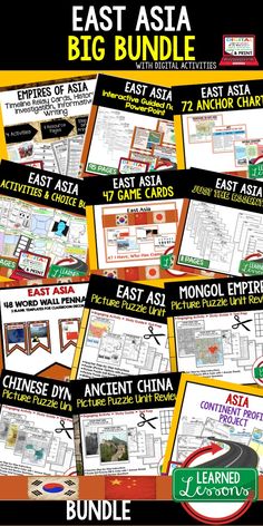 the east asia big bundle includes posters and activities