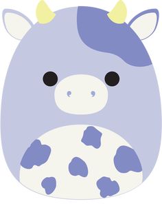 a blue and white cow with horns on it's head