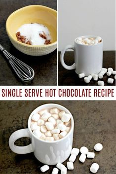 hot chocolate recipe with marshmallows in a mug