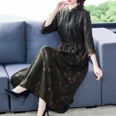 Lasaky - Silk Maxi Dress in Luxurious Mulberry Silk and Fragrant Cloud Gauze, Loose-fit Long Gown Terry Cloth Dress, Floral Print Jumpsuit, Silk Maxi, Home Dress, Silk Maxi Dress, Long Gown, Wide Leg Jumpsuit, Types Of Skirts, Mulberry Silk