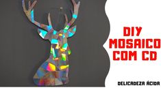 a paper cut out of a deer head with the words diy mosaic com co