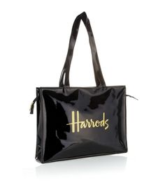 Harrods Signature Logo Tote Bag | Harrods US Luxury Logo Bags, Harrods Bag, Oil Cloth Tote, Luxury Gift Bag, Cloth Tote Bag, Harrods London, Logo Tote Bag, London Logo, Nylon Tote Bags