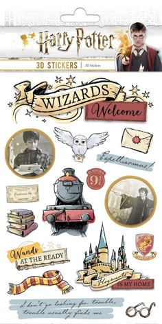 harry potter stickers are shown in this image