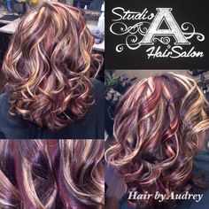 Red Fall Hair, Red And Blonde, Red Blonde, Fall Hair Color Trends, Hair Color Burgundy, Purple Highlights