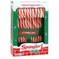 christmas candy canes are in a box