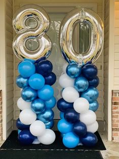 balloons are arranged in the shape of numbers