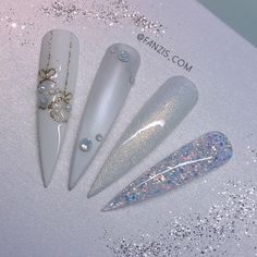 What about these talons? Luminous Nails, Nails Winter, Seasonal Nails, Glass Nails, Best Acrylic Nails, Gorgeous Nails