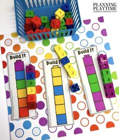 the building blocks are placed on top of each other and ready to be played with