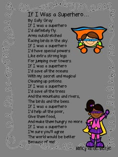 an image of a poem with the words it was a superhero