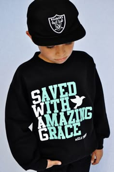 http://jcluforever.bigcartel.com/product/swag-kids-sweatshirt Kid Swag, Baby Swag, Raider Nation, Boys Fashion, Amazing Grace, Christian Shirts, Boy Clothes, Kids Sweatshirt