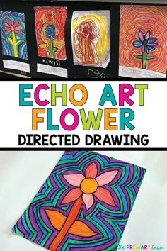 art project for kids to draw and paint with flowers on canvases, in the background is