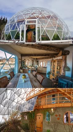 the inside of a house that looks like it has a glass dome on its roof