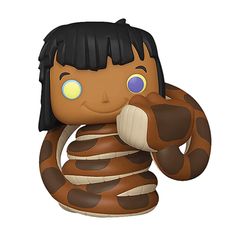 a pop vinyl figure is holding a snake