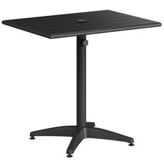 a black table with wheels on the top and an open end section at the bottom