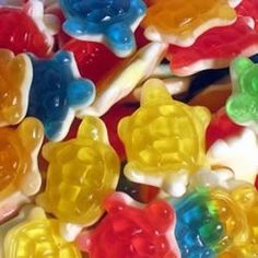 there are many gummy bears that are colorfully colored and they look like teddy bears