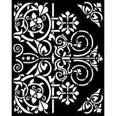 a black and white image of an ornamental design