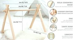 the measurements for a wooden baby swing frame