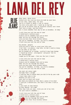 the poster for lana del rey's blue jeans