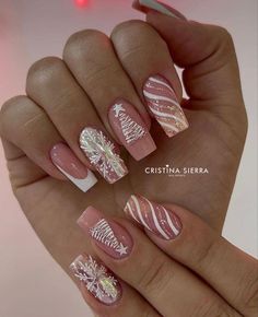 Nail Noel, Christmas Tree Nails, Fancy Nails Designs, Christmas Nails Easy, Easy Nails, Pretty Nail Art Designs, Christmas Nails Acrylic, Glam Nails, Festival Nails