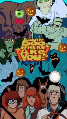 an animated movie poster with people dressed in halloween costumes