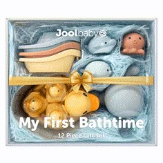 an assortment of bath items in a box with the words, my first bathtime 12 piece gift set