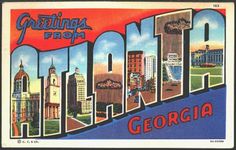 an old postcard with the word, greetings from north carolina in large letters