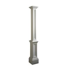 a tall white pole with a clock on it's top and two columns below