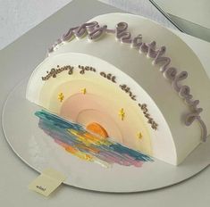 a birthday cake with the words happy birthday written on it