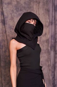 ♥ All my orders ship EXPRESS only >> buy your piece today & have it within 1-3 days upon shipping ♥ This wool hood with a balaclava mask will not only keep you warm in winter but also make you feel more secure while shopping, traveling, or taking a walk. Droplets and dust have little chance of reaching your mouth, hair, or neck. You can also use the hood as a fashion accessory on its own during this year's winter season! ♥ Sizes: One size fits all ♥ Materials Hood is made of wool Face Hood Reference, Hooded Woman, Hood Mask, Balaclava Mask, Hood Scarf, Scarf Face Mask, Black Hood, Cool Face, Face Mask Fashion