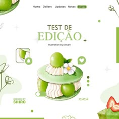 the website is designed to look like a cake