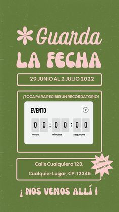 a green poster with the words guadalajara la fecha written in spanish and an image of a