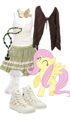 My little pony Modern fluttershy fit Hippie style Flutter Shy Outfit, Flutter Shy Inspired Outfits, My Little Pony Inspired Outfits, Twilight Sparkle Inspired Outfits