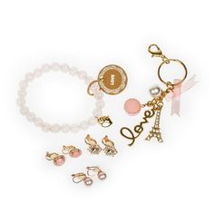 Claire's Tween Girls Paris Motif Accessory Bundle is a beautiful starter or complement to your jewelry collection. With 1 rose gold-tone keychain, 3 pairs of dainty stud earrings and 1 beaded pendant bracelet featuring "love" and Eiffel Tower charms. It also provides different earring options with rhinestones, faux pearls and faux crystals. Glam up any look with this multipack of fashionable jewelry pieces. Give it to your daughter, niece, sister, cousin or other loved one for birthdays, holiday 1 Rose, Dainty Studs, Fashionable Jewelry, Pendant Bracelet, Beaded Pendant, Faux Pearl, Jewelry Pieces, Eiffel Tower, Gift Set