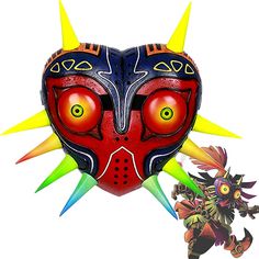 Majora's mask will fulfill the wishes of its wearer, but considers an evil, destructive power to occupy the body of the person. Legend Of Zelda Majora's Mask, Zelda Cosplay, Game Cosplay, Majoras Mask, Halloween Party Games, Best Masks, Mask Party, Cosplay Props, Dress Costume