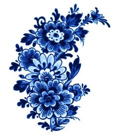 blue and white flowers on a white background