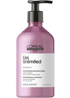 L'Oréal Professionnel Serie Expert Liss Unlimited Shampoo 16.9 oz Smoothing shampoo for textured & frizzy hair. Liss Unlimited Smoothing Shampoo nourishes & smooths the hair fiber. Pro-Keratin Complex mimics the hairs natural Keratin structure to reinforce the hair fiber while Oil Extracts, including KuKui & Evening Primrose Oil, prevent frizz & facilitate an easy blow-dry. All The Products we sell Are New & Authentic. Some Packaging May Vary  We Do COMBINE  SHIPPING For A  DISCOUNT on Most Mult Anti Frizz Shampoo, Kukui Oil, Keratin Complex, Hair Massage, Unruly Hair, Glossy Hair, Primrose Oil, Evening Primrose Oil, Hair Fibers