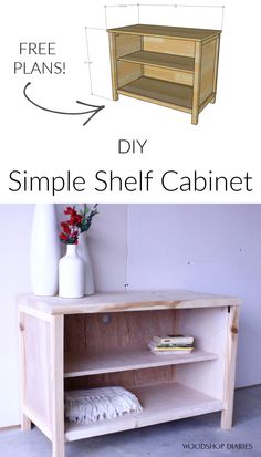 an easy diy simple shelf cabinet with free plans