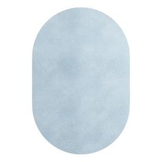 an oval shaped blue rug on a white background