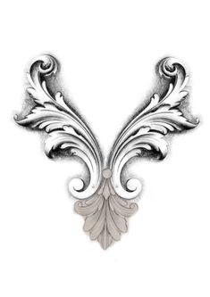 a drawing of an ornate design on a white background